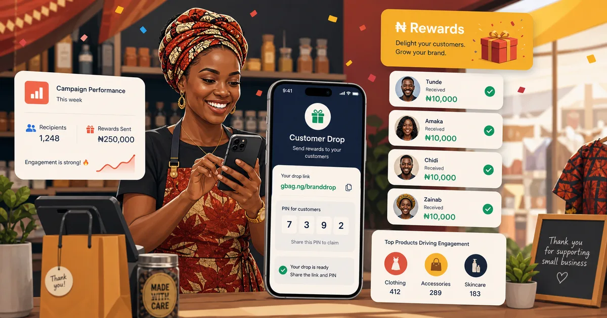 Goodiebag blog image showing how Nigerian businesses use cash drops to grow through loyalty and customer rewards.