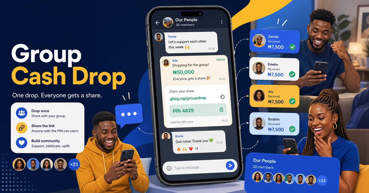 Goodiebag blog image for the complete guide to running a cash giveaway in Nigeria, showing a group cash drop and instant Naira claims.