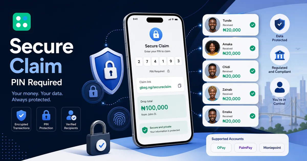 Goodiebag blog image on whether it is safe to send money with a link in Nigeria, showing trust and safety in a cash drop.
