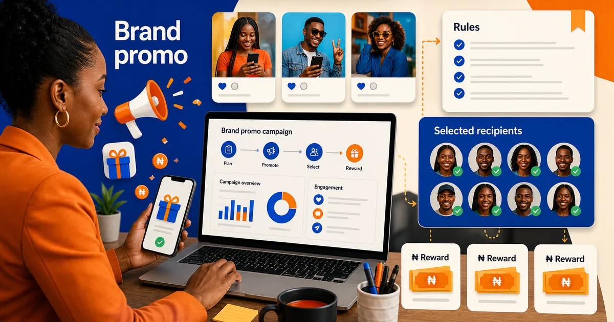 Goodiebag blog image for How to Run a Brand Promotion with Cash Prizes in Nigeria, showing Nigerian social gifting and Naira claim context.