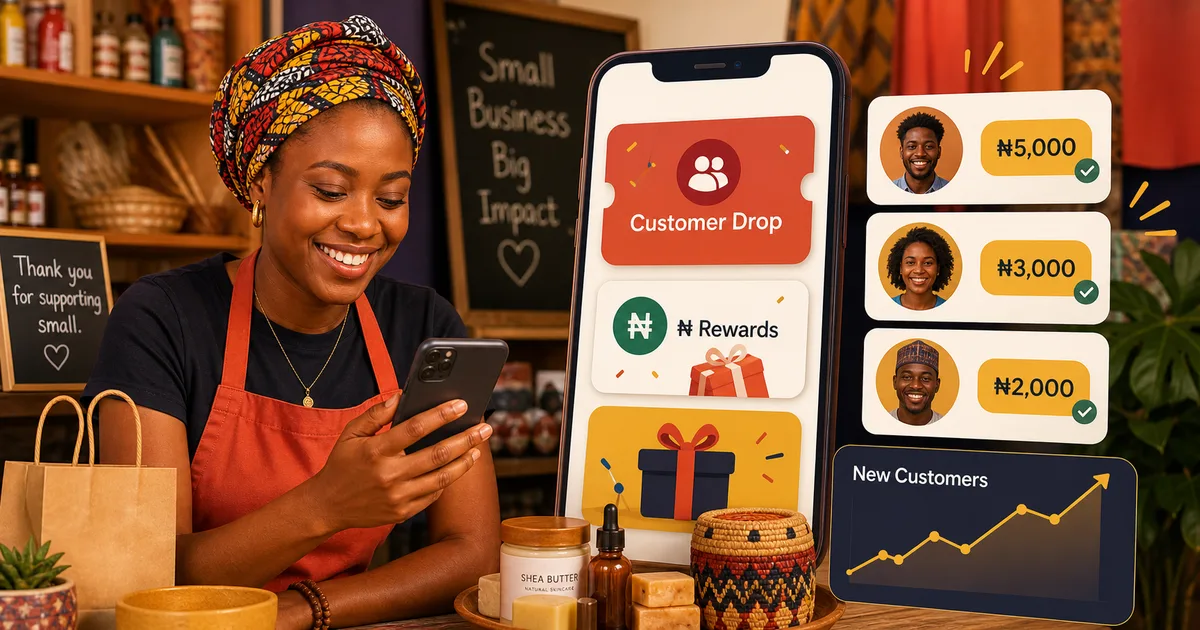 Goodiebag blog image for How to Use Cash Giveaways to Grow Your Small Business in Nigeria, showing Nigerian social gifting and Naira claim context.