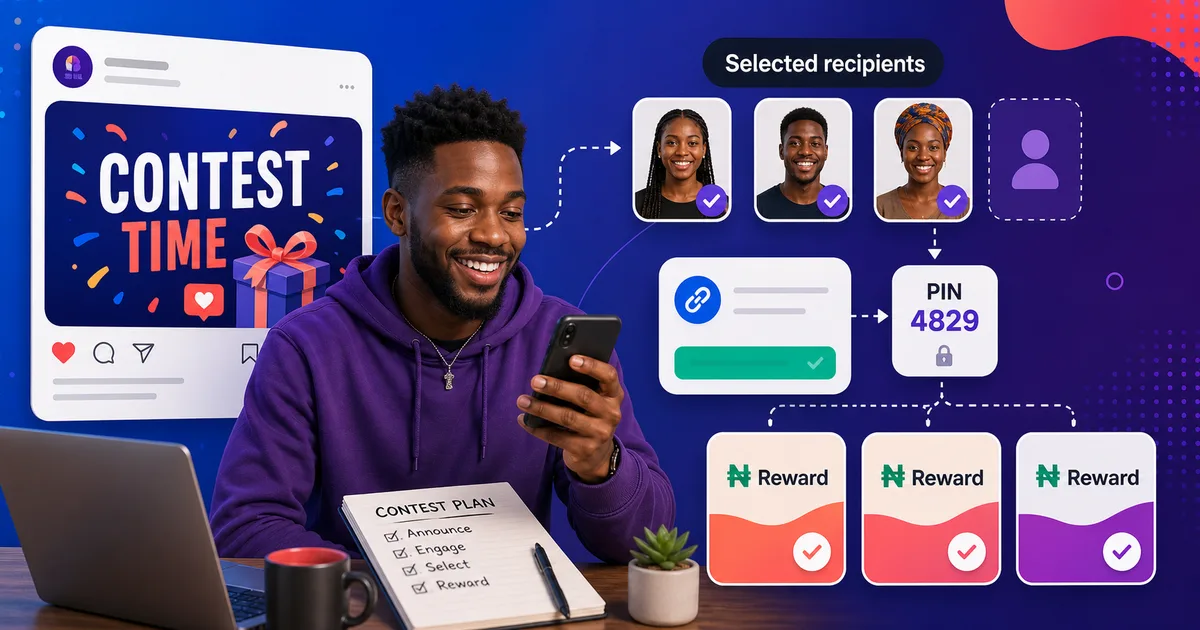 Goodiebag blog image explaining how to airdrop money in Nigeria with real Naira to many people from one link.